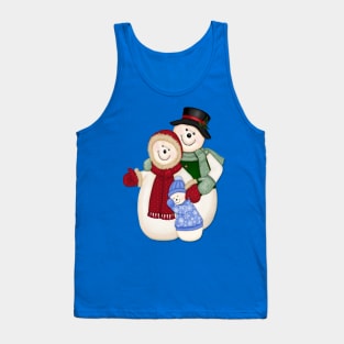 Snow Family Glitter and Snowflakes Tank Top